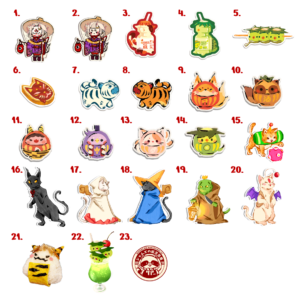 Assorted Yokai Vinyl Stickers